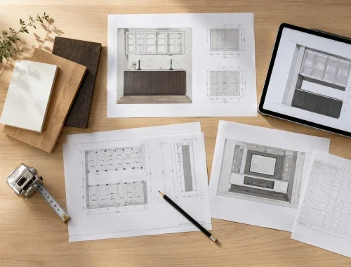 Seven-point cabinet production approval checklist for reviewing key project details before manufacturing
