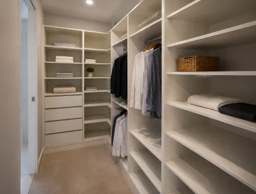Built-in wardrobes and custom storage designed for individual spaces